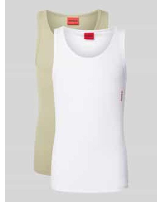 HUGO Tanktop Met Labelprint in het White voor heren