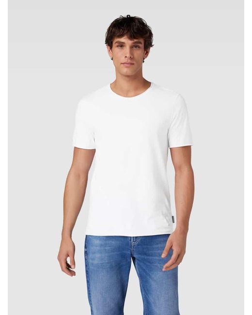 ARMEDANGELS T-Shirt in unifarbenem Design Modell 'AAMON BRUSHED' in White für Herren