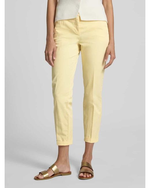 Cambio Yellow Slim Fit Hose mit verkürztem Schnitt Modell 'STELLA'