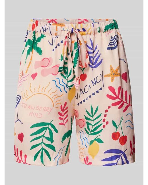 Rich & Royal Multicolor Regular Fit Shorts mit gelegten Falten