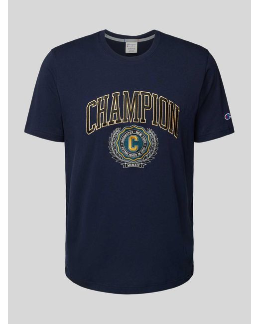 Champion T-shirt Met Labelprint in het Blue voor heren
