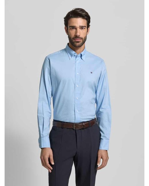 Tommy Hilfiger Regular Fit Businesshemd aus reiner Baumwolle in Blue für Herren