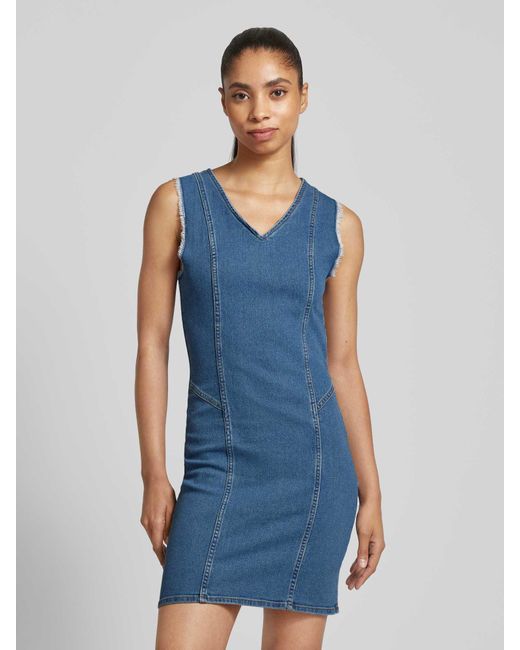 Noisy May Blue Jeanskleid mit Viskose-Anteil Modell 'ROLLIE'