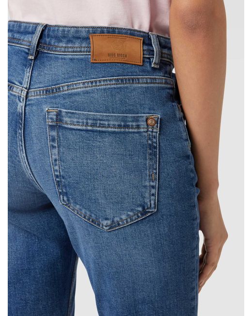 Mos Mosh Blue Straight Leg Jeans im 5-Pocket-Design Modell 'MELLY KYOTO'