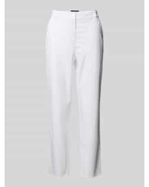 Marc Cain Feminine Fit Broek Met Verkorte Pasvorm En Steekzakken in het White