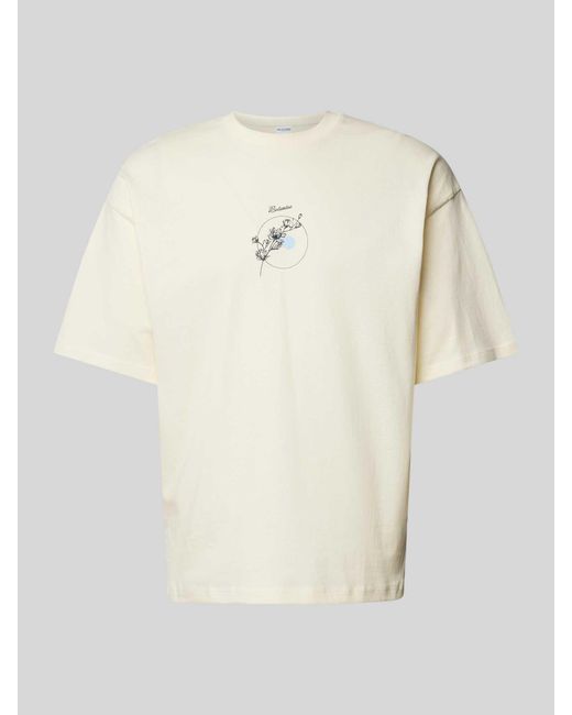 SELECTED Oversized T-shirt Met Labelprint in het Natural voor heren