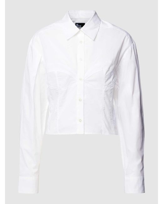 The Kooples Korte Overhemdblouse Met Knoopsluiting in het White