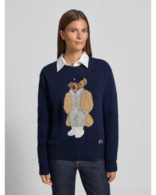 Polo Ralph Lauren Blue Strickpullover aus Wolle-Kaschmir-Mix