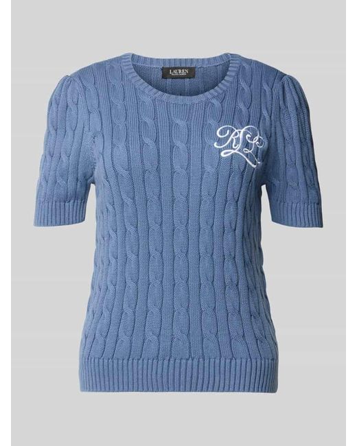 Ralph Lauren Blue Strickpullover mit Label-Stitching Modell 'TARJYLL'