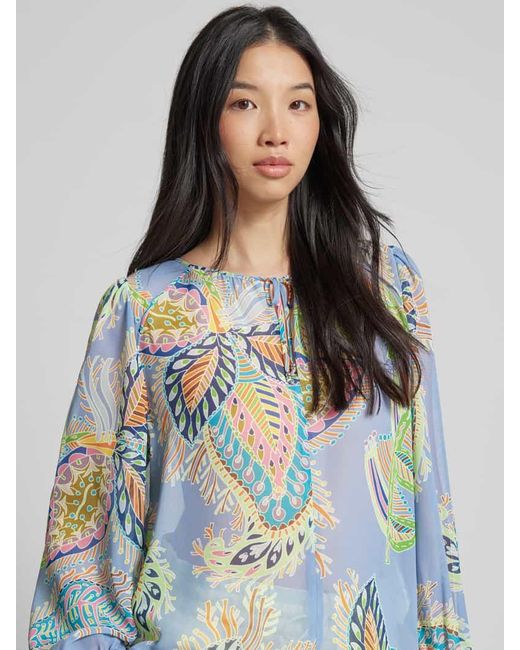 Marc Cain Blue Bluse mit Allover-Print
