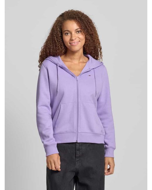 Tommy Hilfiger Purple Regular Fit Sweatjacke aus Baumwoll-Mix