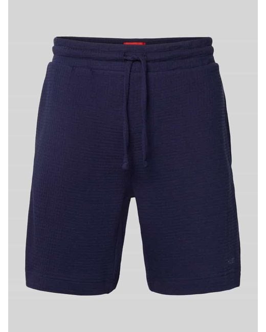 HUGO Regular Fit Sweatshorts aus Baumwoll-Mix Modell 'AUSTIN SHORTS' in Blue für Herren