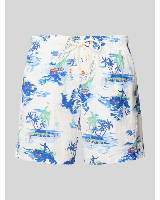 Tommy Hilfiger Zwembroek Met All-Over Motief in het Blue voor heren