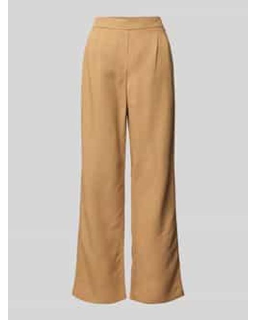 SteHmann Wide Leg Stoffen Broek Met Bandplooien in het Natural