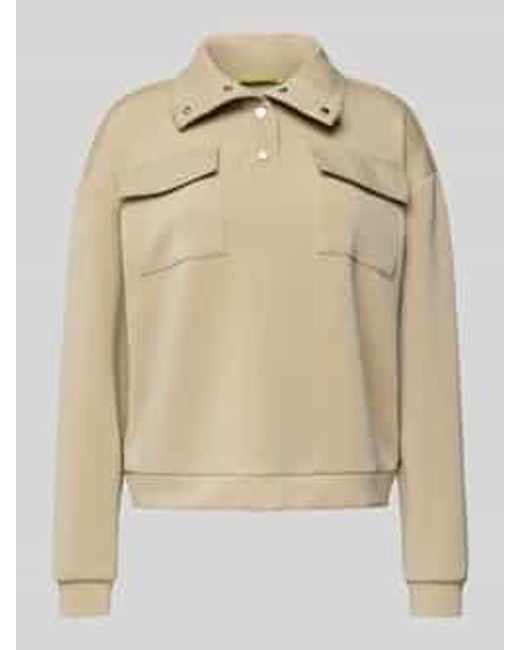 Scotch & Soda Sweatshirt Met Opstaande Kraag in het Natural