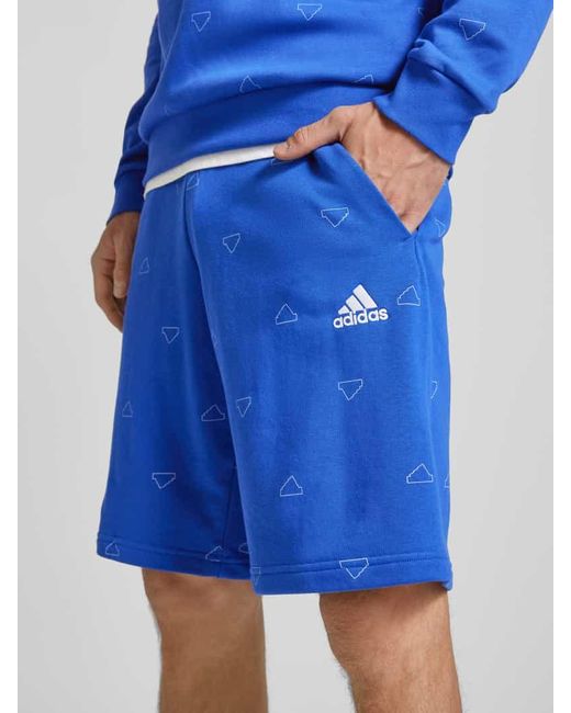 Adidas Sweatshorts mit Label-Stitching in Blue für Herren