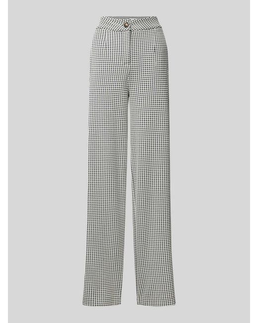 Ichi Wide Leg Stoffen Broek Met Knoopsluiting in het Gray