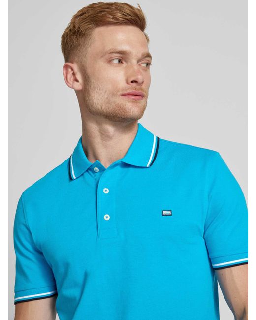Christian Berg Men Poloshirt mit Label-Detail in Blue für Herren