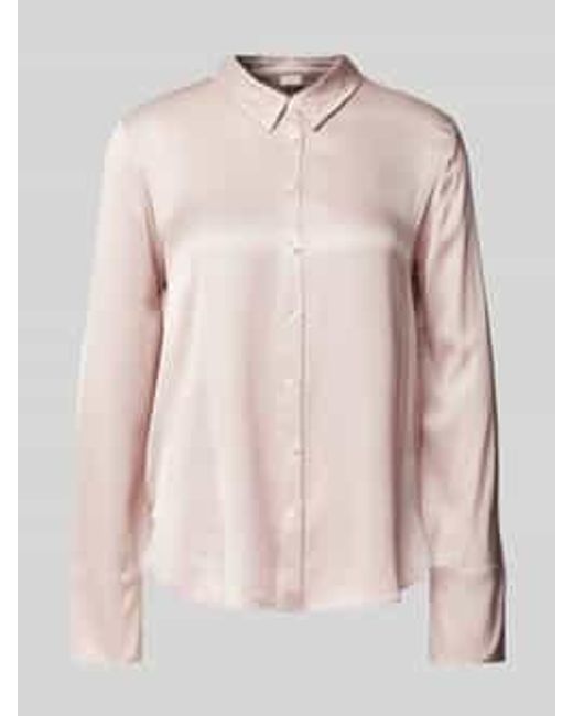 S.oliver Relaxed Fit Blouse Met Lange Mouwen Van Pure Viscose in het Pink