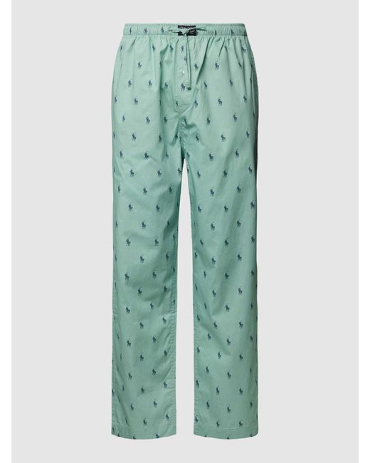 Polo Ralph Lauren Pyjamabroek Met Tunnelkoord En All-over Motiefprint in het Green voor heren