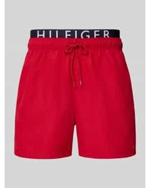 Tommy Hilfiger Regular Fit Zwembroek Met Label in het Red voor heren