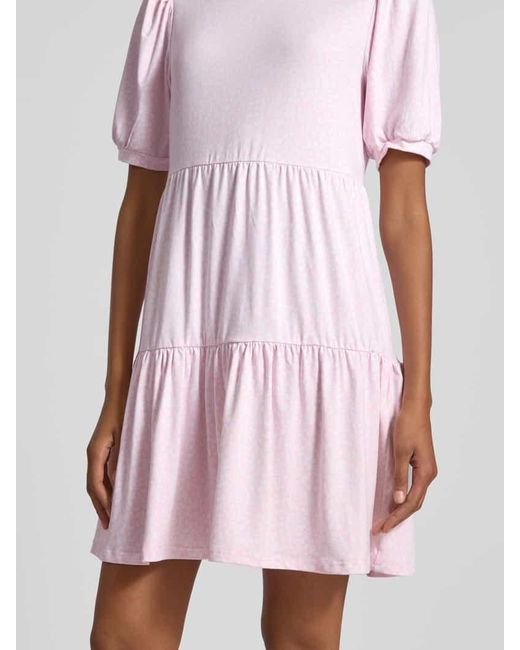 Pieces Pink Regular Fit Freizeitkleid mit Allover-Muster Modell 'NALA'