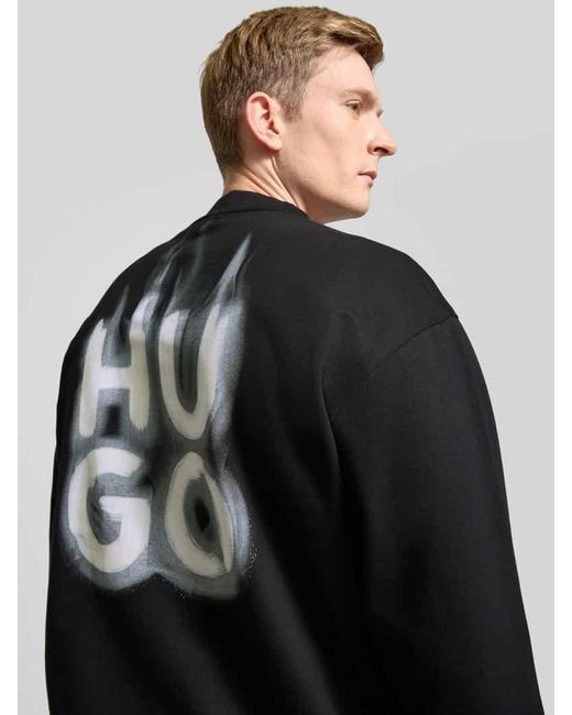 HUGO Sweatshirt Mit Label-Print Modell 'Durungu' in Black für Herren