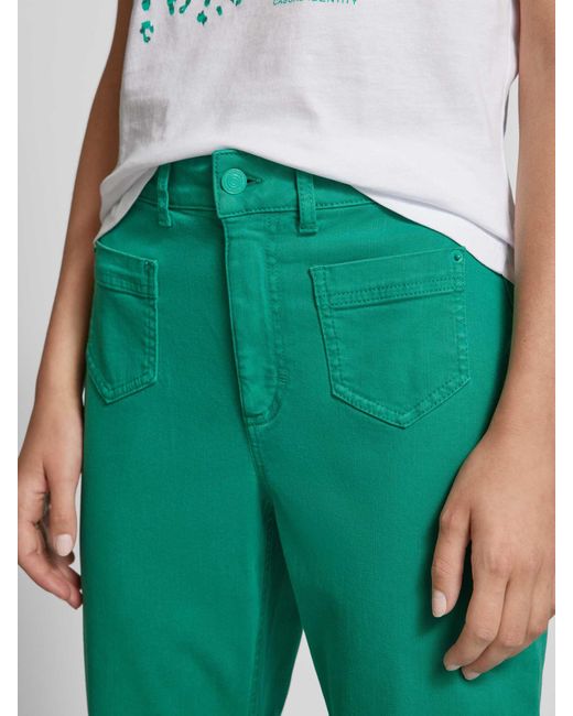 comma casual identity Regular Fit Jeans Met Opgestikte Zakken in het Green