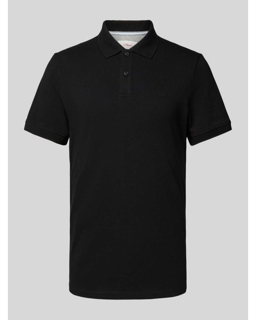 S.oliver Poloshirt Met Labeldetail in het Black voor heren