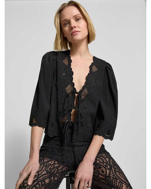 Copenhagen Muse Regular Fit Blouse Met Koordsluiting in het Black