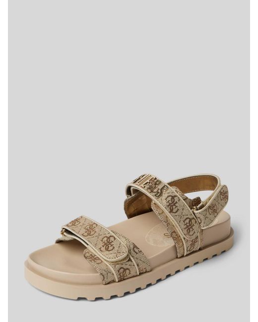 Guess Sandalen Met Klittenbandsluiting in het Natural