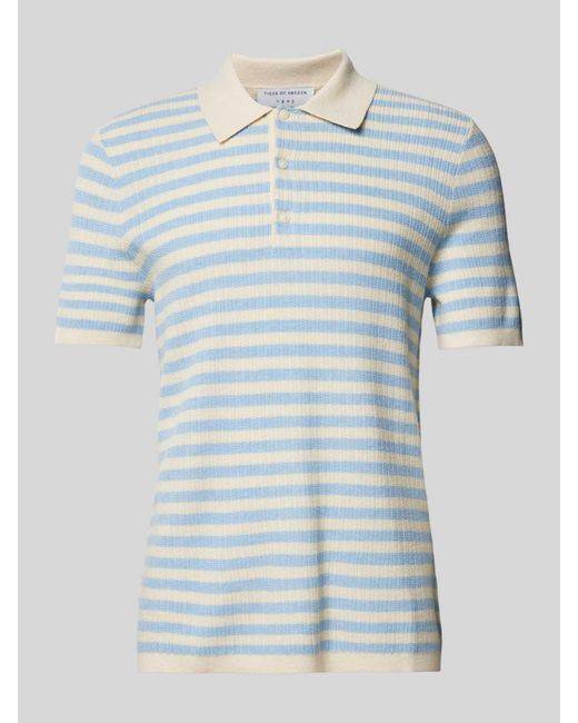 Tiger Of Sweden Regular Fit Poloshirt Met Structuurmotief in het Blue voor heren