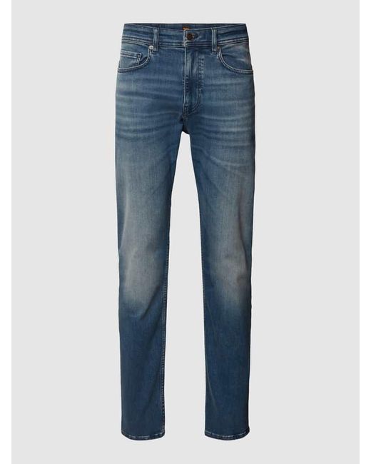Boss Tapered Fit Jeans mit Eingrifftaschen Modell 'TABER' in Blue für Herren