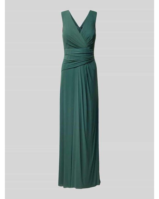 Vera Mont Green Abendkleid Mit V-Ausschnitt Und Raffungen