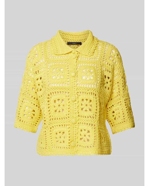 Ouí Yellow Strickshirt Mit Lochmuster