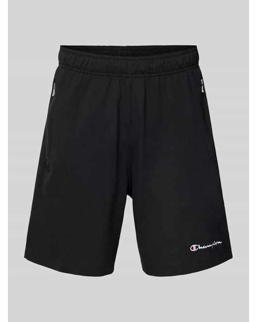 Champion Relaxed Fit Bermudas mit Reißverschlusstaschen in Black für Herren