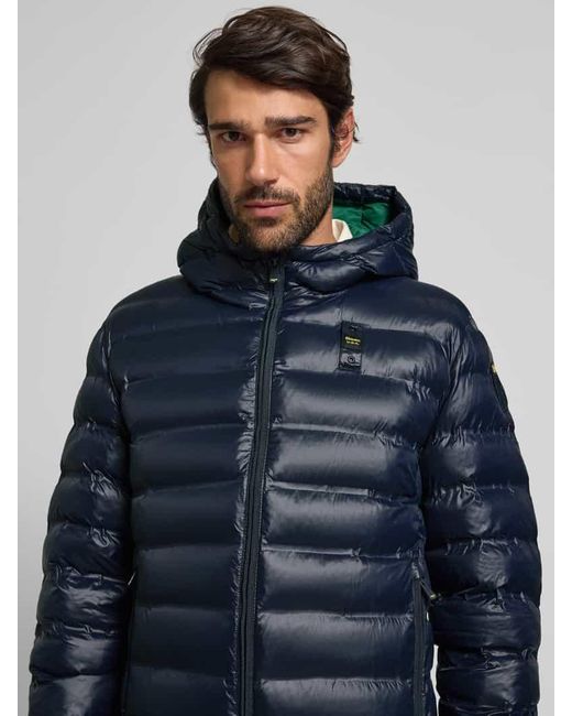 Blauer Usa Steppjacke mit Kapuze Modell 'CHARLES' in Blue für Herren