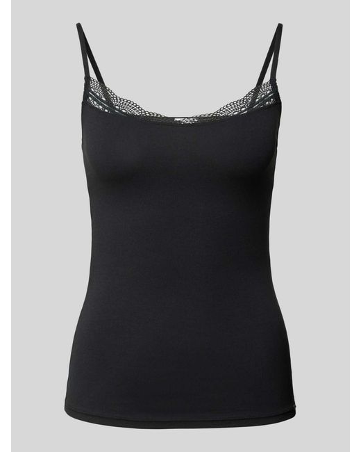 SKINY Slim Fit Top Met Bandjes En Kant in het Black