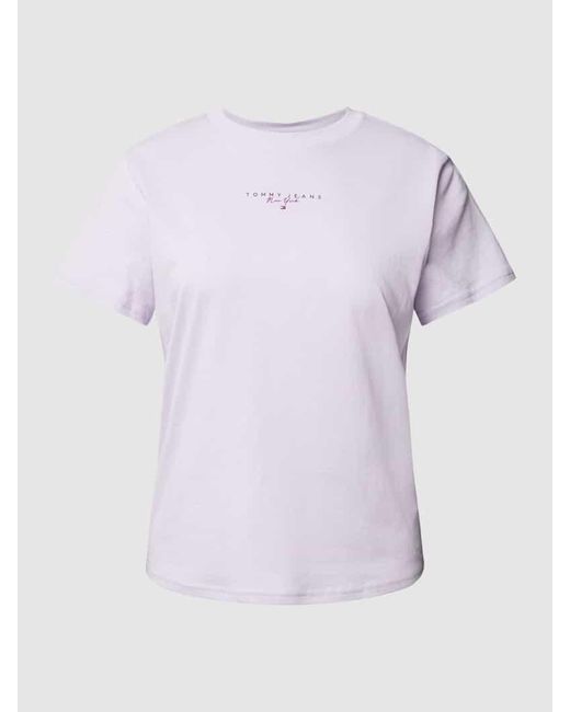 Tommy Hilfiger Purple T-Shirt mit Label-Print