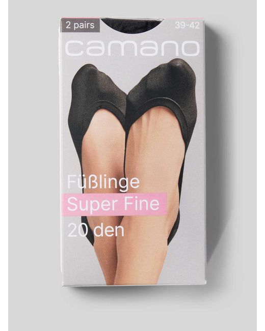 Camano Black Füßlinge mit elastischem Bund im 2er-Pack