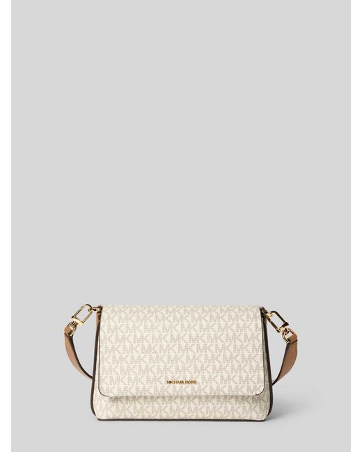 MICHAEL Michael Kors Schoudertas Met All-Over Logoprint, Model 'Nessa' in het Natural