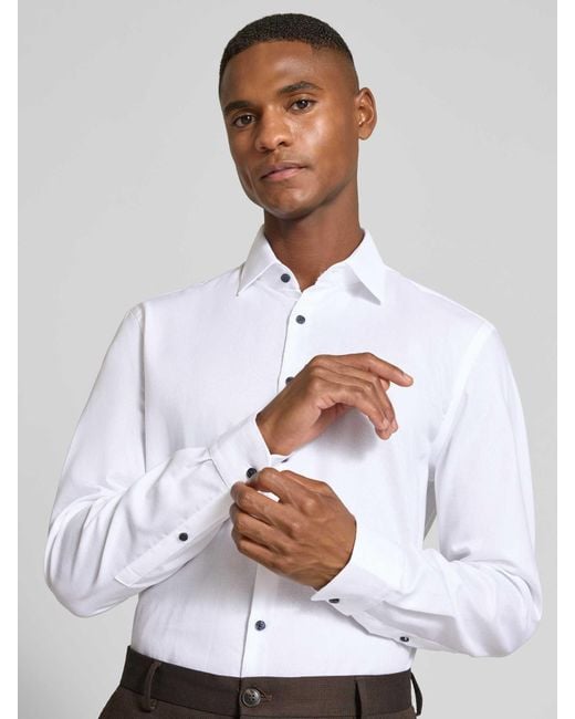 Jake*s Slim Fit Zakelijk Overhemd Met Kentkraag in het White voor heren