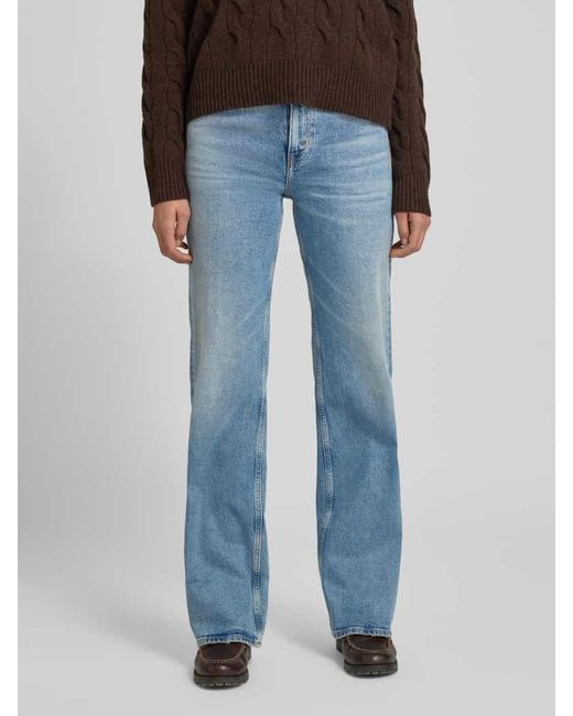 Polo Ralph Lauren Blue Wide Leg Jeans im Used-Look