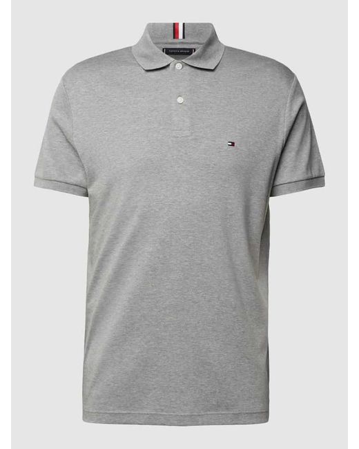 Tommy Hilfiger Regular Fit Poloshirt mit Label-Stitching in Gray für Herren