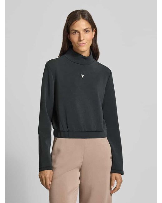 Guess Black Sweatshirt mit Stehkragen Modell 'OLYMPE'