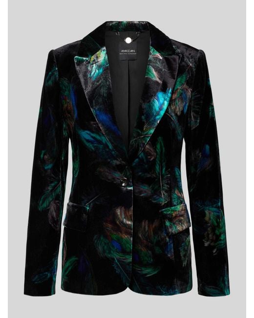 Marc Cain Slim Fit Blazer Van Wolmix Met Klepzakken in het Black