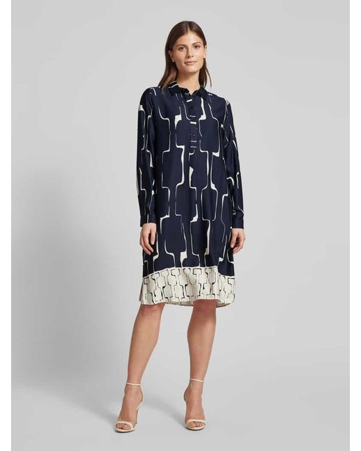 Milano Italy Blue Knielanges Kleid Mit Kurzer Knopfleiste