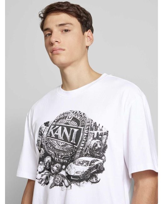 Karlkani T-Shirt Met Labelprint in het White voor heren