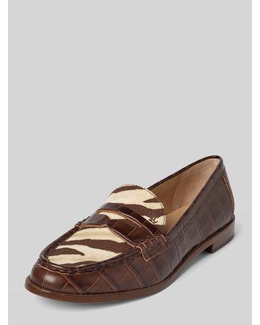 Ralph Lauren Brown Loafer mit Strukturmuster Modell 'Wynnie'