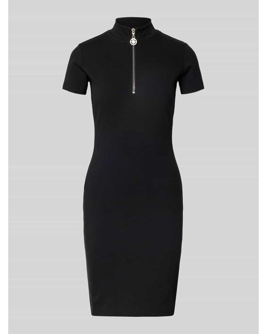 HUGO Black Minikleid mit Stehkragen und Reißverschluss